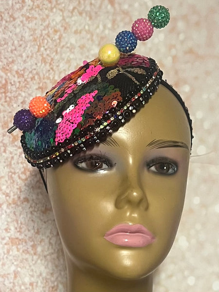 Multicolor Round Fascinator, Handmade Church, Weddings, Tea Parties and Special Occasions