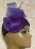 Purple Sequins and Rhinestones hat for Church, Wedding, Mother of the Bride, Head Covering, Tea Parties and other special occasions