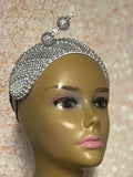 Silver Sequin Beaded Headband-Shaped Fascinator Half Hat for Church, Tea Parties, Weddings and other special occasions