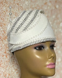 White Beaded Full Hat for church, weddings, and special occasions, Gift for Mom, Sister, Wife, Her