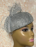 Silver/Gray Rhinestone Crystal Bling Fascinator Hat for Church, Weddings, Tea Parties, and Other Special Occasions