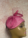 Fuchsia Hot Pink Beaded hat for Church, Wedding, Mother of the Bride, Head Covering, Tea Parties and other special occasions