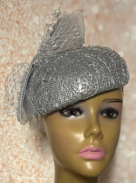 White Lace Full Hat Fascinator for weddings, church, tea parties and special occasions