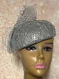 Silver/Gray Rhinestone Crystal Bling Fascinator Hat for Church, Weddings, Tea Parties, and Other Special Occasions