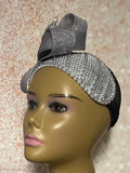 Silver Sequin Beaded Headband-Shaped Fascinator Half Hat for Church, Tea Parties, Weddings and other special occasions