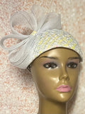 White Iridescent Sequin Fascinator Half Hat for Church, Weddings, Tea Parties, and other Special Occasions