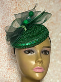 Green sequins and Rhinestones hat for Church, Wedding, Mother of the Bride, Head Covering, Tea Parties and other special occasions