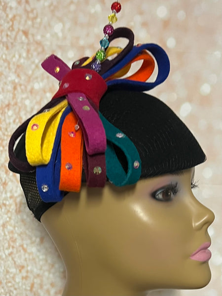 Black Multi Felt Hat