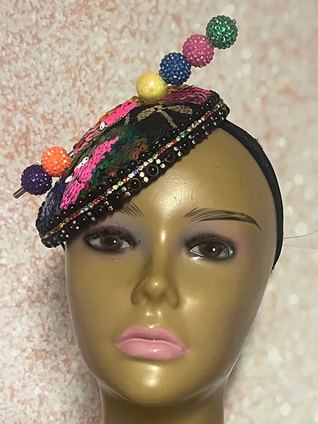 Multicolor Round Fascinator, Handmade Church, Weddings, Tea Parties and Special Occasions
