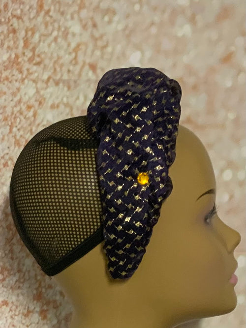 Purple and Gold Scrunchie Headband