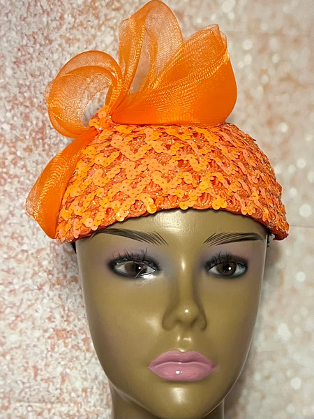 Black Sequin Half Hat for Church Head Covering, Mother of the Bride, Tea Party and other Special Occasions