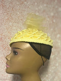 Yellow Fascinator Full Hat, Church Head Covering, Headwear, Tea Parties, Weddings and other Special Occasions