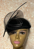 Black Satin Hat for Church, Wedding, Mother of the Bride, Head Covering, Tea Parties