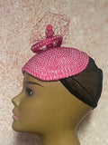 Fuchsia Hot Pink Beaded hat for Church, Wedding, Mother of the Bride, Head Covering, Tea Parties and other special occasions
