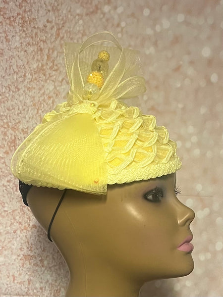 White Lace Full Hat Fascinator for weddings, church, tea parties and special occasions