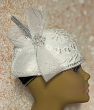 White Lace Full Hat Fascinator for weddings, church, tea parties and special occasions