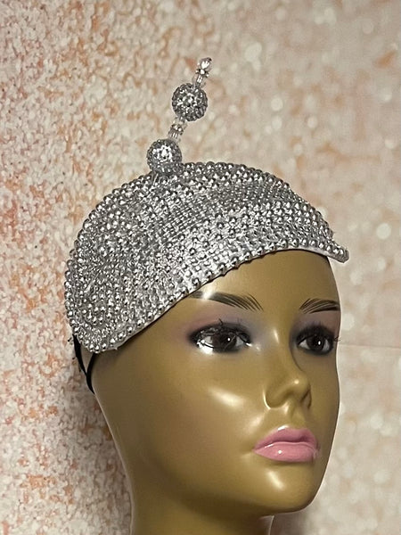 Silver Beaded Half Hat Fascinator for weddings, church and special occasions, Gift for Mom, Sister, Wife, Her