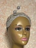 Silver Beaded Sequin Headband-Shaped Fascinator Half Hat for Church, Tea Parties, Weddings and other special occasions