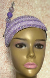 Lavender Beaded Half Hat Fascinator for weddings, church and special occasions, Gift for Mom, Sister, Wife, Her