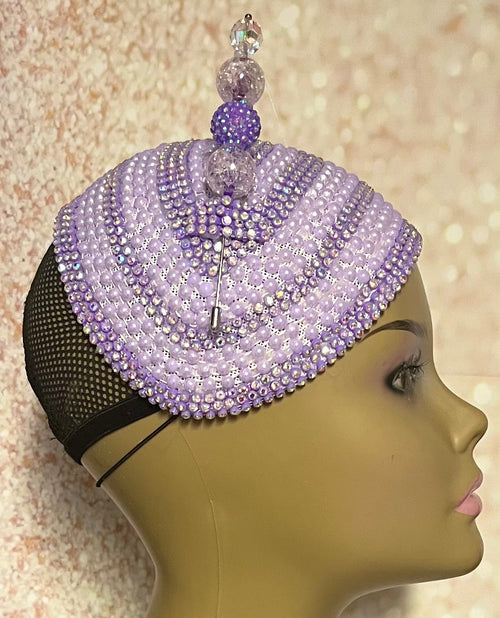 Lavender Beaded Half Hat Fascinator for weddings, church and special occasions, Gift for Mom, Sister, Wife, Her