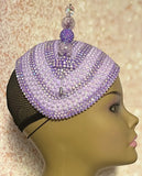 Lavender Beaded Half Hat Fascinator for weddings, church and special occasions, Gift for Mom, Sister, Wife, Her