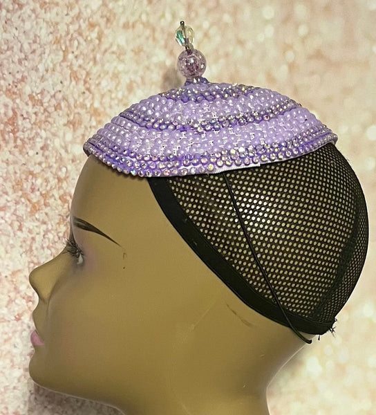 Lavender Beaded Half Hat Fascinator for weddings, church and special occasions, Gift for Mom, Sister, Wife, Her