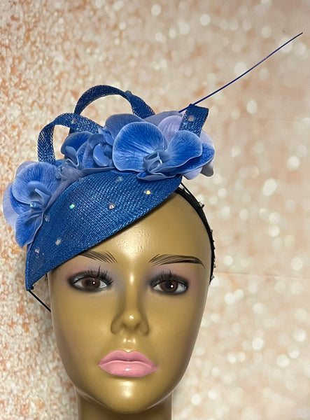 Blue fascinator hat shop