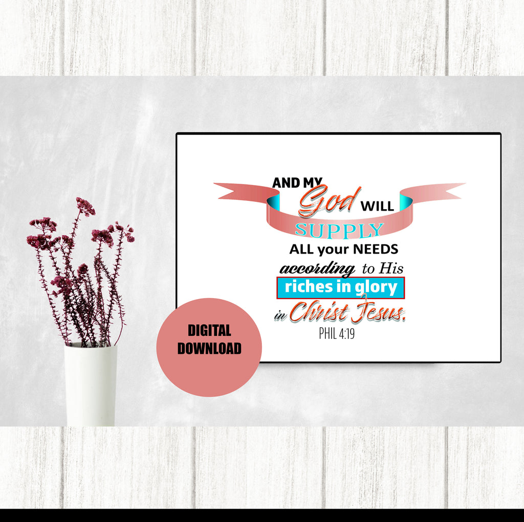 God Will Supply all My Needs Printable Art Digital Download