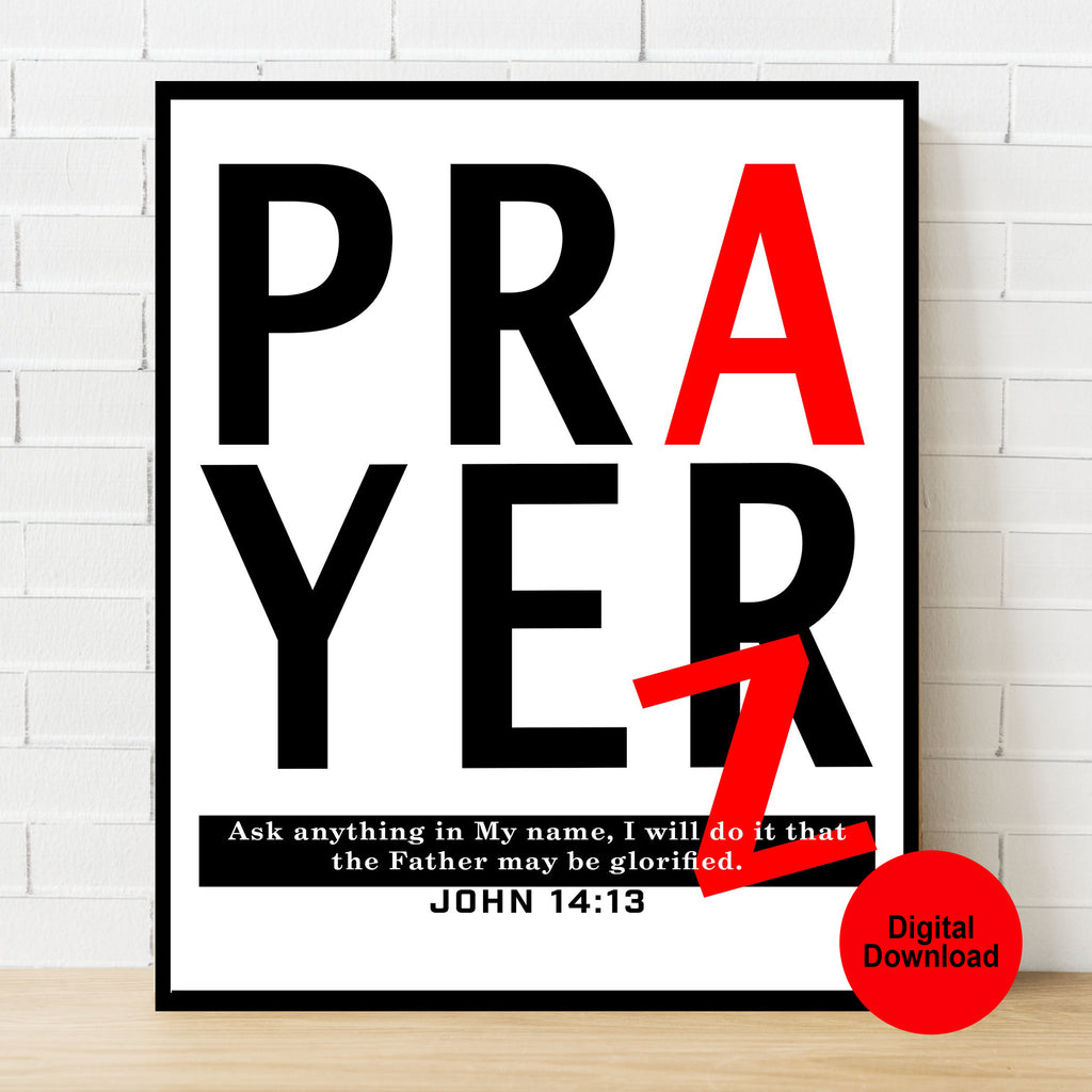 PrayerZ Red A Wall Art/Poster Print Digital Download