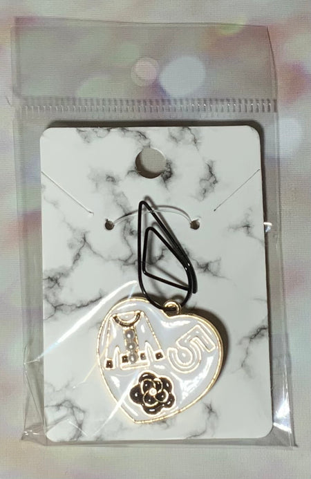Black Bling No. 5 Perfume and Heart Paper Clip Charm