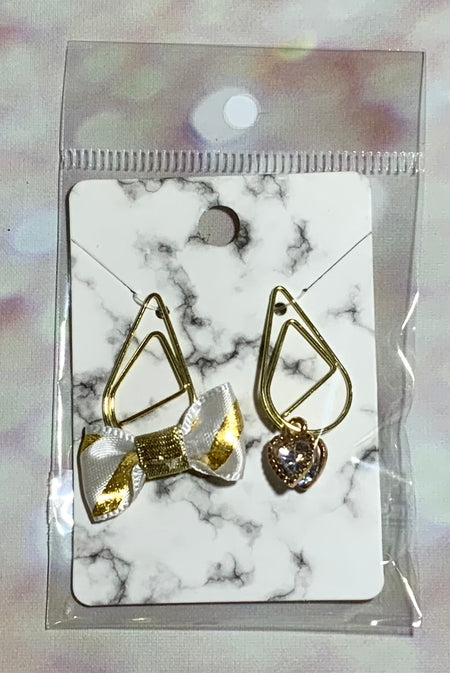 Gold Hearts Times Two Paper Clip Charm