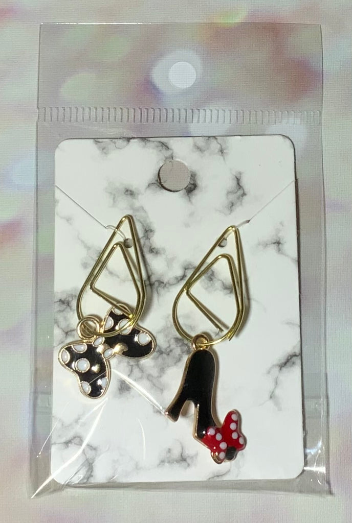 Black & White Butterfly and Red Polka Butterfly Heel Paper Clip Charm