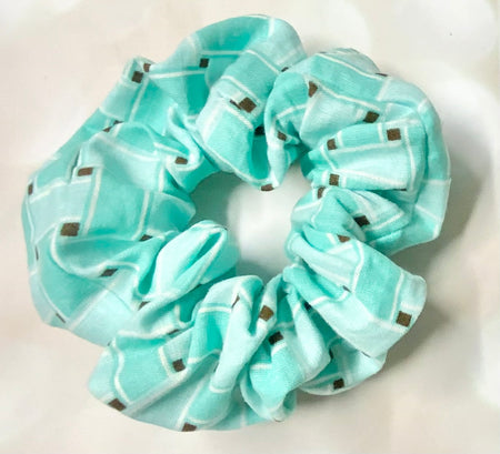 Blue Green Multi Tie-Dye Scrunchie
