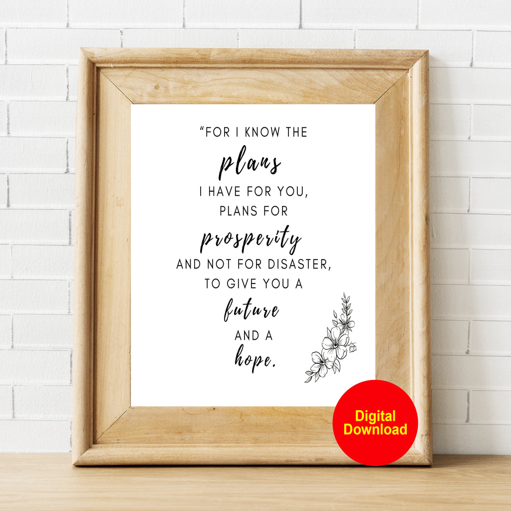 God's Plans for You Print Digital Download