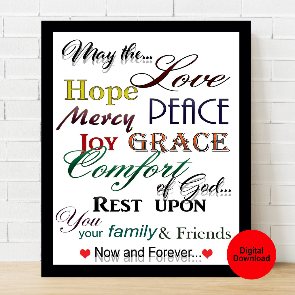 May God Bless You Wall Art/Poster Print Digital Download