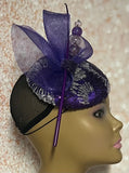 Purple Sequins and Rhinestones Half hat for Church, Wedding, Mother of the Bride, Head Covering, Tea Parties and other special occasions