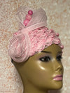 Beautiful Light Pink Fascinator Full Hat for Church head covering, Tea Party, Wedding, and other Special Occasions