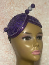 Purple Double Cup Sequin Beaded hat for Church, Weddings, Tea Parties, and other special occasions