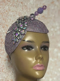 Lavender Double Cup Beaded hat for Church, Weddings, Tea Parties, and other special occasions