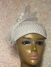 White Beaded Pearl Three Quarter/Full Hat Fascinator for weddings, church and special occasions, Gift for Mom, Sister, Wife, Her