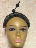 Black Bead Headband Half Hat Fascinator for weddings, church and special occasions, Gift for Mom, Sister, Wife, Her