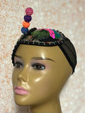 Multicolor Double Cup Teardrop Fascinator, Handmade Church Headwear and Special Occasions