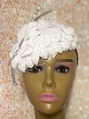White Flower Fascinator Half Hat, Weddings, Church, Tea Parties, and other Special Occasions