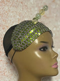 Olive Green Headband-Shaped Fascinator Half Hat for Church, Tea Parties, Weddings and other special occasions