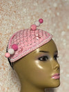 Pink Lace Rhinestone hat for Church, Wedding, Mother of the Bride, Head Covering, Tea Parties and other special occasions