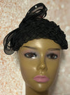 Black Braided Fascinator Half Hat for Church, weddings and special occasions