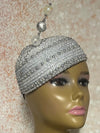 Silver/Gray Beaded Bling Fascinator Hat for Church, Weddings, Tea Parties, and Other Special Occasions