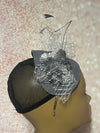 Gray Felt Flower Headband Hat for Church, Wedding, Mother of the Bride, Head Covering, Tea Parties