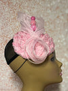 Beautiful Light Pink Fascinator Full Hat for Church head covering, Tea Party, Wedding, and other Special Occasions