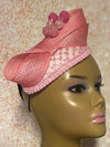 Pink Lace Rhinestone hat for Church, Wedding, Mother of the Bride, Head Covering, Tea Parties and other special occasions